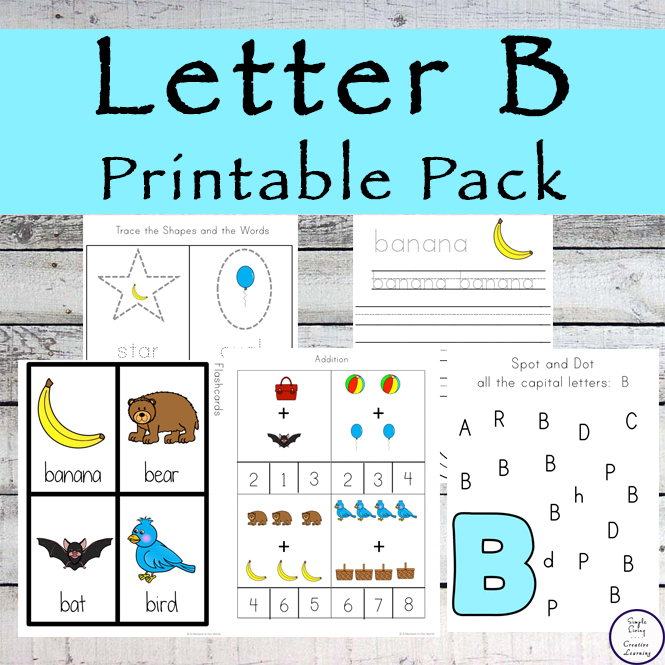 This Letter B Printable Pack is aimed for children aged 3 - 9 and contains a variety of activities; simple math concepts, literacy and hands-on activities. 