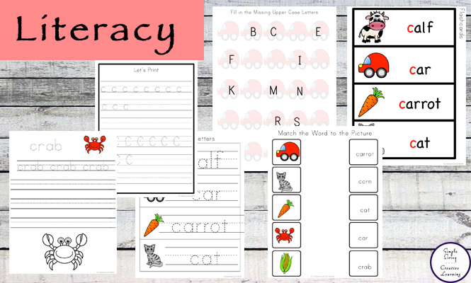 This Letter C Printable Pack is aimed for children aged 3 - 9 and contains a variety of activities; simple math concepts, literacy and hands-on activities. 