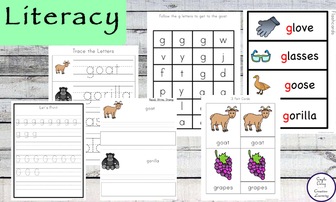 This Letter G Printable Pack is aimed for children aged 3 - 9 and contains a variety of activities; simple math concepts, literacy and hands-on activities. 