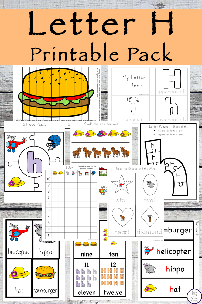 This Letter H Printable Pack is aimed for children aged 3 - 9 and contains a variety of activities; simple math concepts, literacy and hands-on activities. 