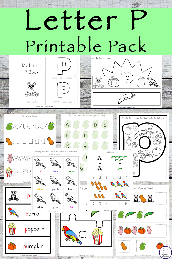 This Letter P Printable Pack is aimed for children aged 3 - 9 and contains a variety of activities; simple math concepts, literacy and hands-on activities. 