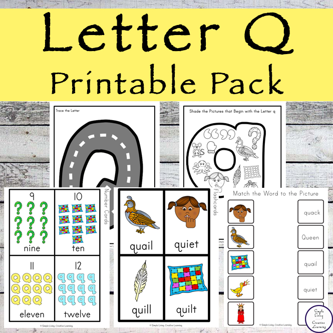 This Letter Q Printable Pack is aimed for children aged 3 - 9 and contains a variety of activities; simple math concepts, literacy and hands-on activities. 