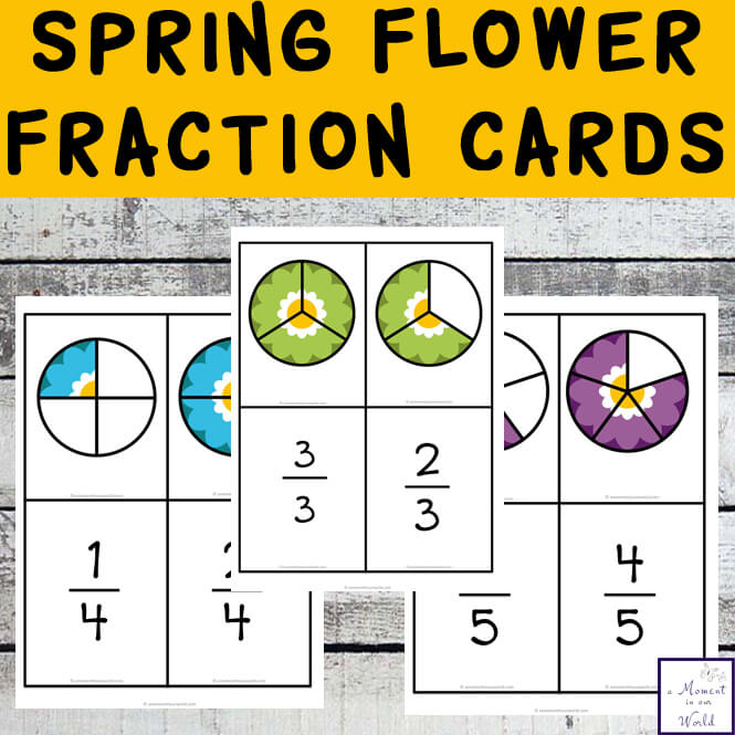 These Spring Fraction Cards are great for introducing kids to simple fractions.