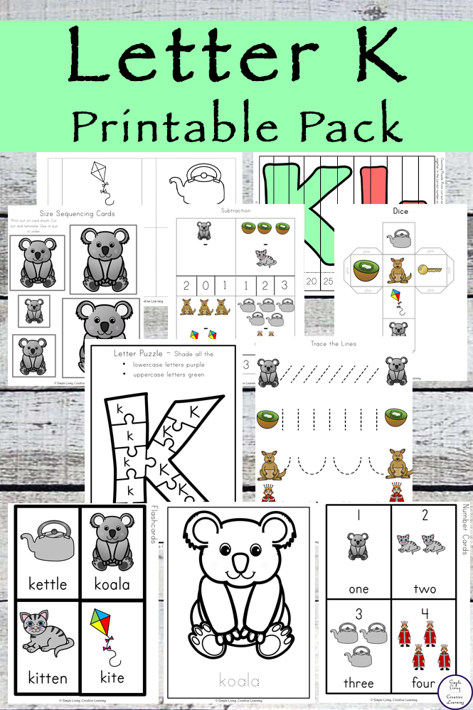 This Letter K Printable Pack is aimed for children aged 3 - 9 and contains a variety of activities; simple math concepts, literacy and hands-on activities. 