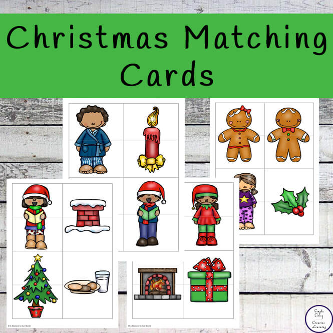 Kids will have fun with these Christmas themed matching cards.