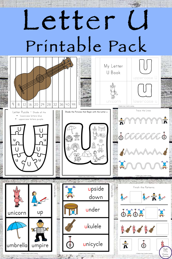 This Letter U Printable Pack is aimed for children aged 3 - 9 and contains a variety of activities; simple math concepts, literacy and hands-on activities. 