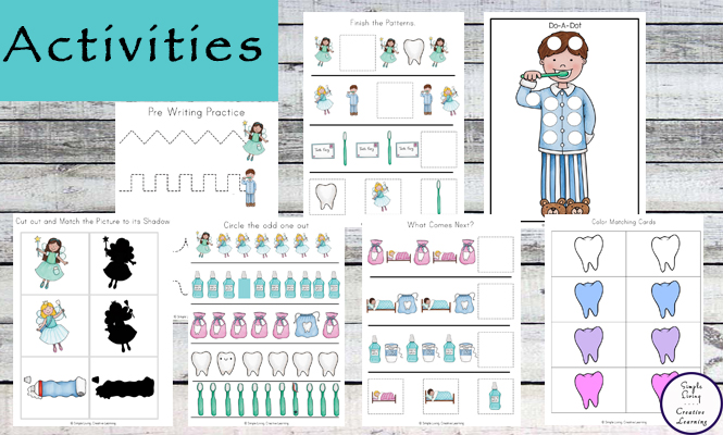 This Tooth Fairy Printable Pack contains over 100 pages of fun, dental-related activities for kids in preschool and kindergarten.