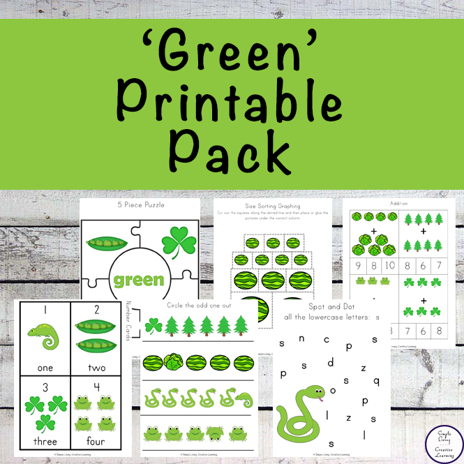 This Green Printable Pack is aimed for children aged 3 - 9 and contains a variety of activities; simple math concepts, literacy and hands-on activities with a 'green' theme. 