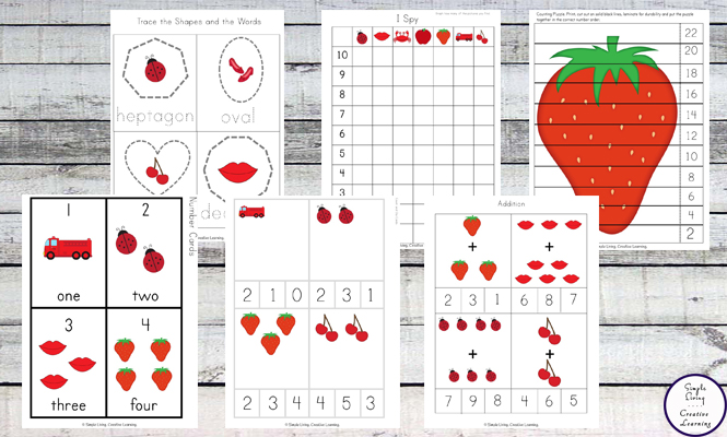 This Red Printable Pack is aimed for children aged 3 - 9 and contains a variety of activities; simple math concepts, literacy and hands-on activities with a 'red' theme. 