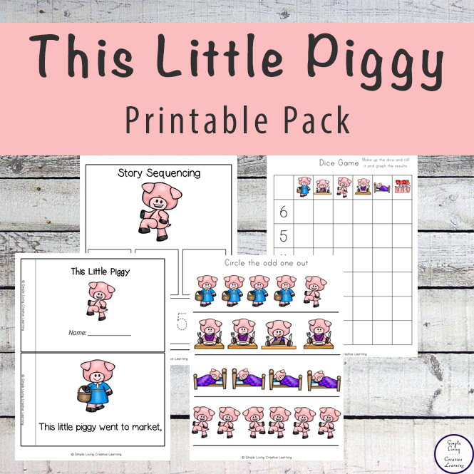 This Little Piggy printable pack is aimed at children in kindergarten and preschool and includes over 80 pages of fun and learning.