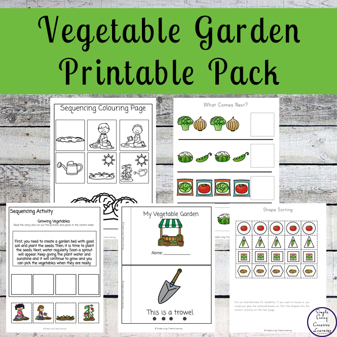 Kids aged 3 - 9 will have a great time learning about how vegetables grow with this fun Vegetable Garden Printable Pack.
