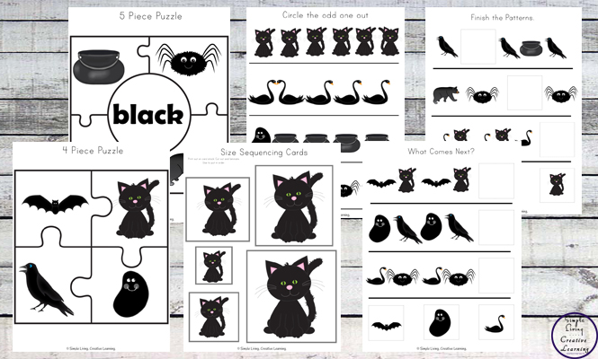 This Black Printable Pack is aimed for children aged 3 - 9 and contains a variety of activities; simple math concepts, literacy and hands-on activities with a 'black' theme. 