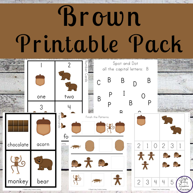 This Brown Printable Pack is aimed for children aged 3 - 9 and contains a variety of activities; simple math concepts, literacy and hands-on activities with a 'brown' theme. 