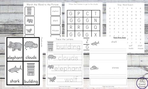 This Gray Printable Pack is aimed for children aged 3 - 9 and contains a variety of activities; simple math concepts, literacy and hands-on activities with a 'grey' theme. 