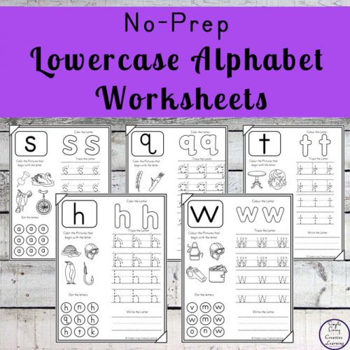 No-Prep Lowercase Alphabet Worksheets