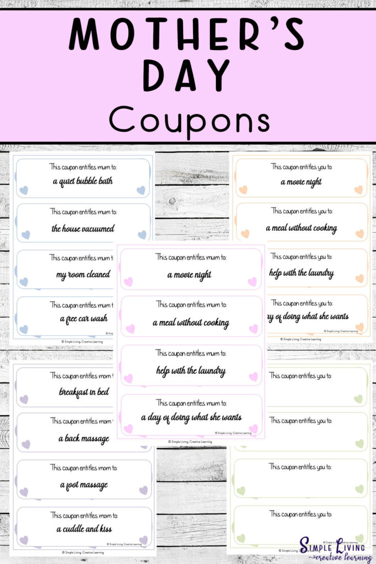 Printable Mother's Day Coupons - Simple Living. Creative Learning