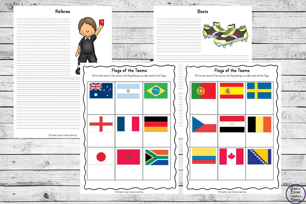 FIFA World Cup Printables four colour pages