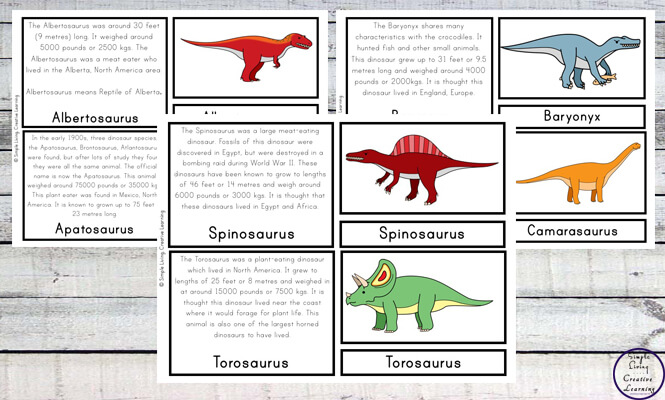 Free Printable Dinosaur Cards Simple Living Creative Learning