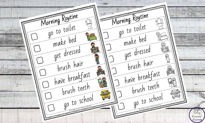 Visual schedules, such as these daily routine printables, can be used at home or at school, and are a powerful tool to help keep your child organised, provide them with independence, help reduce meltdowns and to help children understand the basic concept of time. 