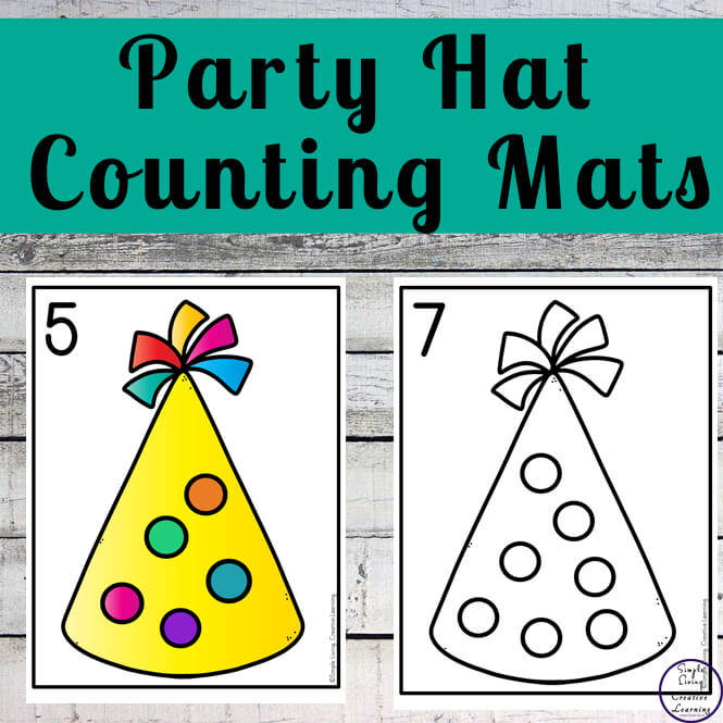 Focusing on the numbers 1 - 20, these Party Hat Counting Mats are a fun, hands-on math activity that preschoolers and toddlers will love.