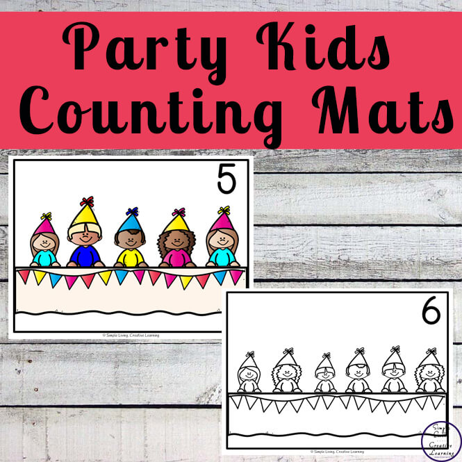 Focusing on the numbers 1 - 20, these Party Kids Counting Mats are a fun, hands-on math activity that preschoolers and toddlers will love.