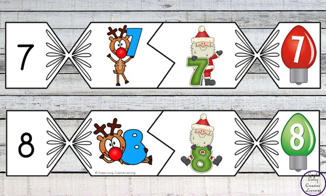 These Bon Bon Number Puzzles are a great way to practice or review counting from zero to twenty this festive season.