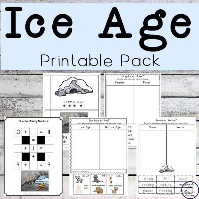 With animals that are now extinct as well as a very different way of living, this Ice Age Printable Pack is a great way to introduce children to different people who lived during this time period.