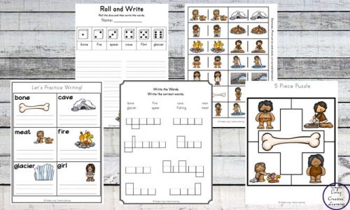 With animals that are now extinct as well as a very different way of living, this Ice Age Printable Pack is a great way to introduce children to different people who lived during this time period.