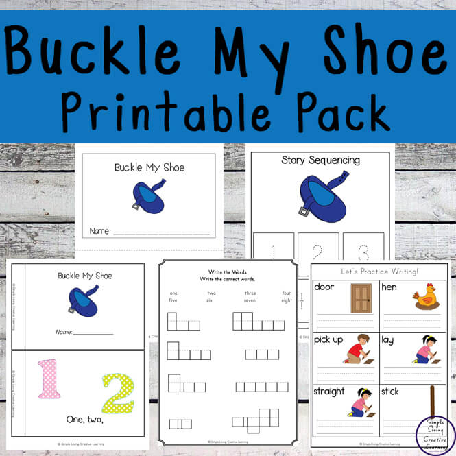 This Buckle My Shoe printable pack is a great nursery rhyme for young children to learn, especially great for practicing their counting.