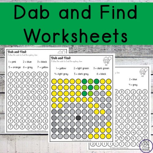 As children complete these Dab and Find Mystery Items worksheets, they will be working on their fine motor skills, number sense as well as working on learning their colours.
