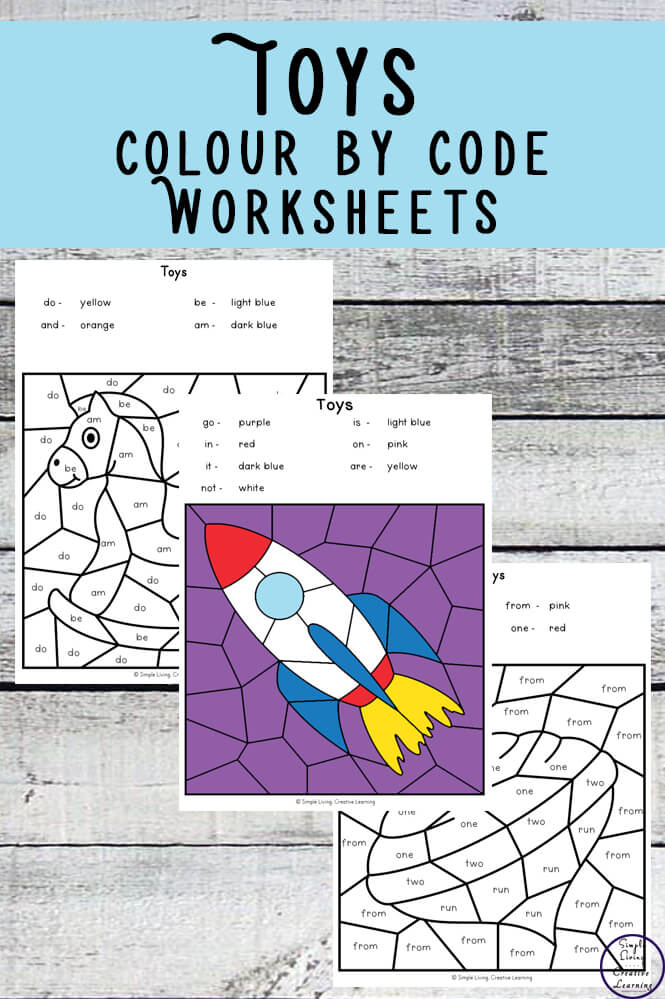These Toy Colour by Shape Worksheets are an engaging way to practice shape and colour recognition while working on fine motor skills.