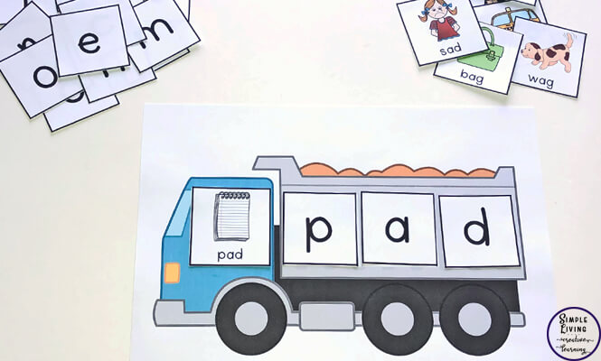 Kids will love learning and practicing CVC words with this construction themed Build a CVC Word printable.