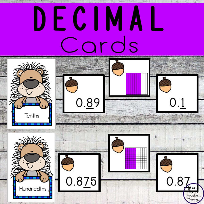 These Decimal Cards are a hands-on approach for learning tenths, hundredths and thousandths. Children will enjoy learning while matching the correct cards.