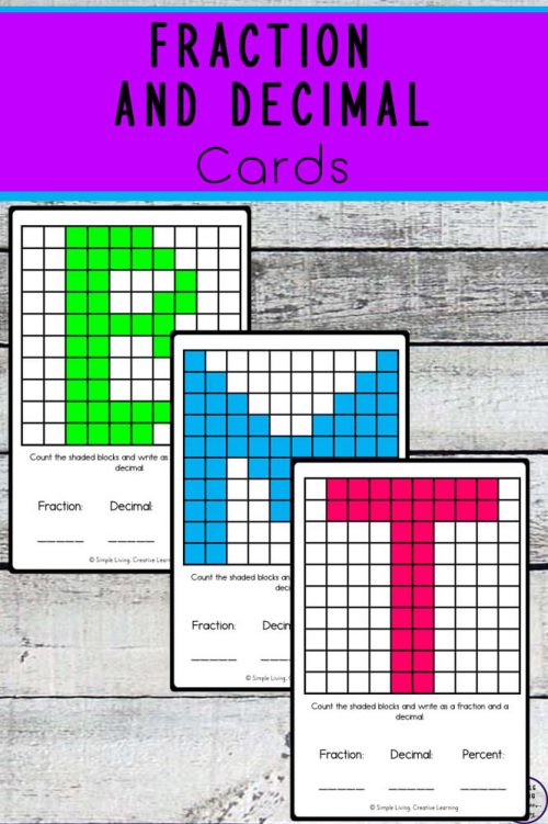 Fraction and Decimal Cards - Simple Living. Creative Learning
