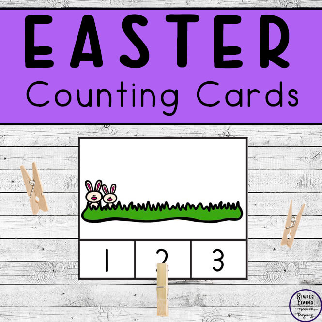 Preschoolers and toddlers will love these Easter Counting Cards! This hands-on activity is fun and can be used multiple times. This activity focuses on counting the numbers 1 – 10.