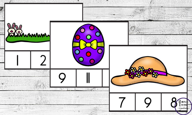 Preschoolers and toddlers will love these Easter Counting Cards! This hands-on activity is fun and can be used multiple times. This activity focuses on counting the numbers 1 – 10.