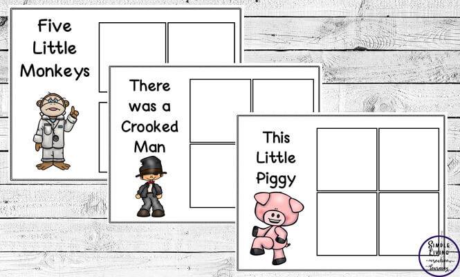 These Nursery Rhyme sorting mats are the perfect way for toddlers, kindergarteners and preschoolers to practice rhyme and rhythm and sorting at the same time!