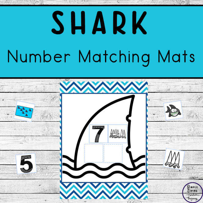 These fun Shark Number Matching Mats are a great way for young children to practice counting to ten, while working on their matching skills as well as their number recognition skills.