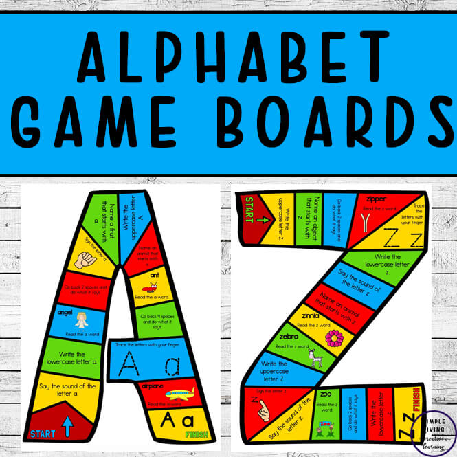 Kids will love learning the letters of the alphabet, working on their phonics or reviewing their letters with these fun and exciting Alphabet Game Boards.