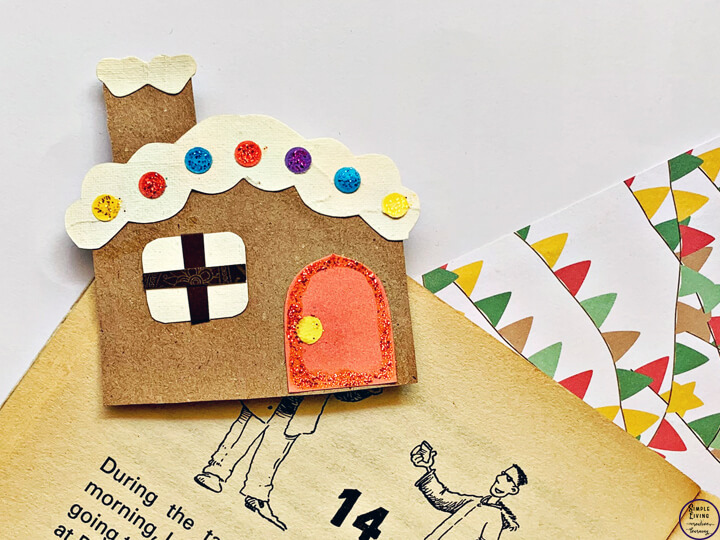 41 Easy Christmas Paper Crafts to Make for the Holidays: Gingerbread House Bookmark