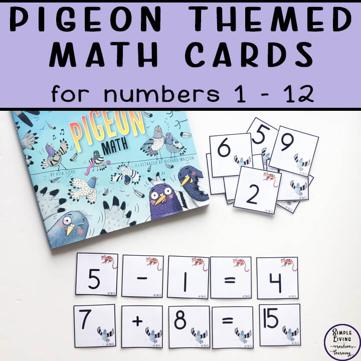 Pigeon Math Cards For 1 - 12