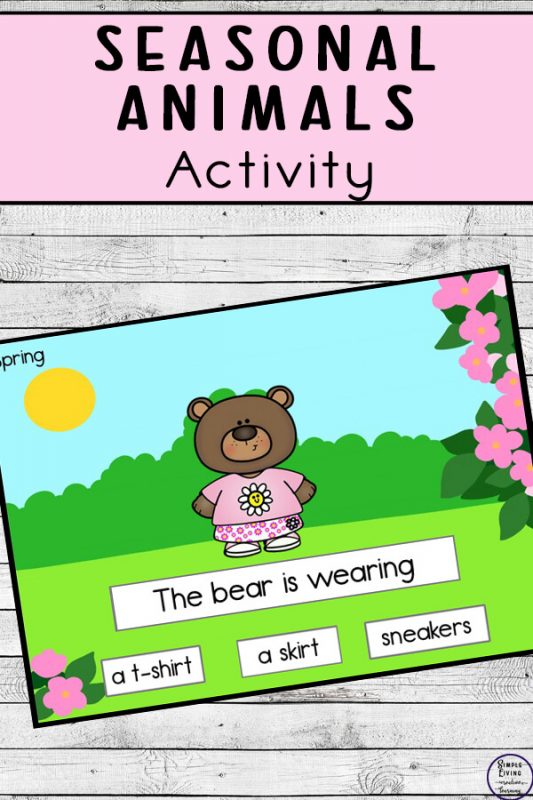 Seasonal Animals Outfits Activity - Simple Living. Creative Learning