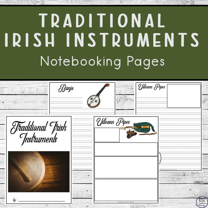Traditional Irish Music Instruments Notebooking Pages