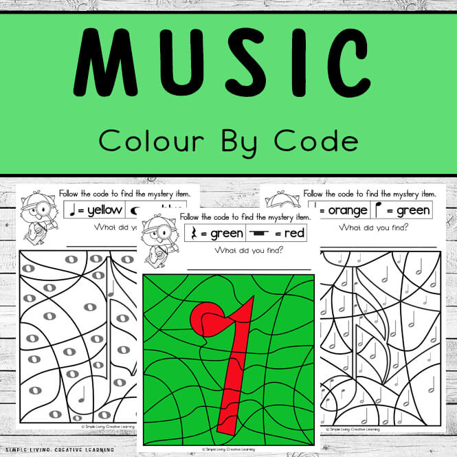 Music Colour By Code Worksheets