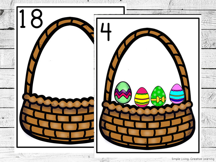 Easter Egg Basket Counting Mats