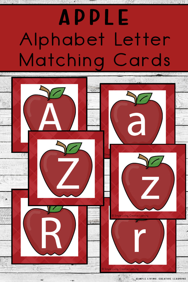 apple alphabet matching cards simple living creative learning
