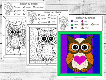 Owl Colour By Code Worksheets - Simple Living. Creative Learning