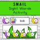 Snail Sight Words Activity