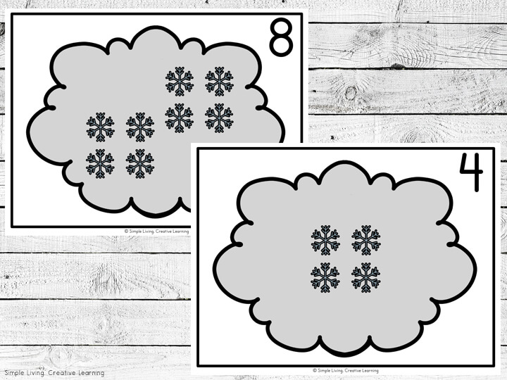 Snowflake Counting Mats - colour examples