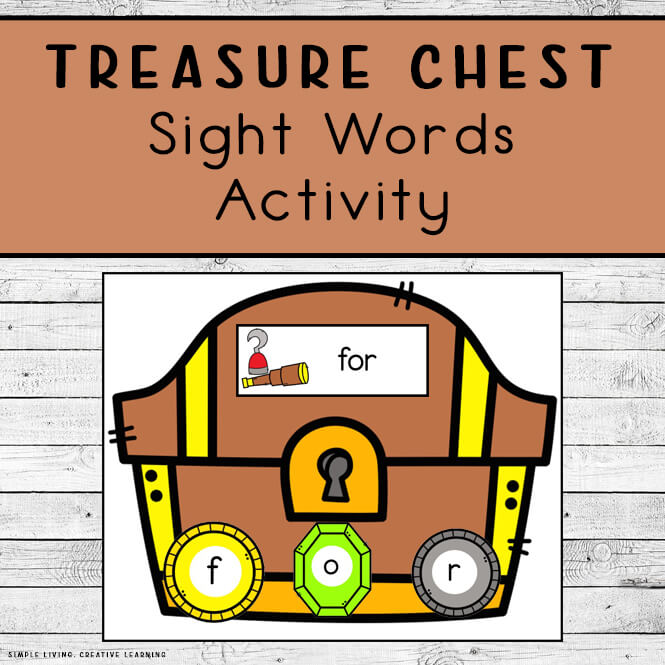 Treasure chest sight words activity